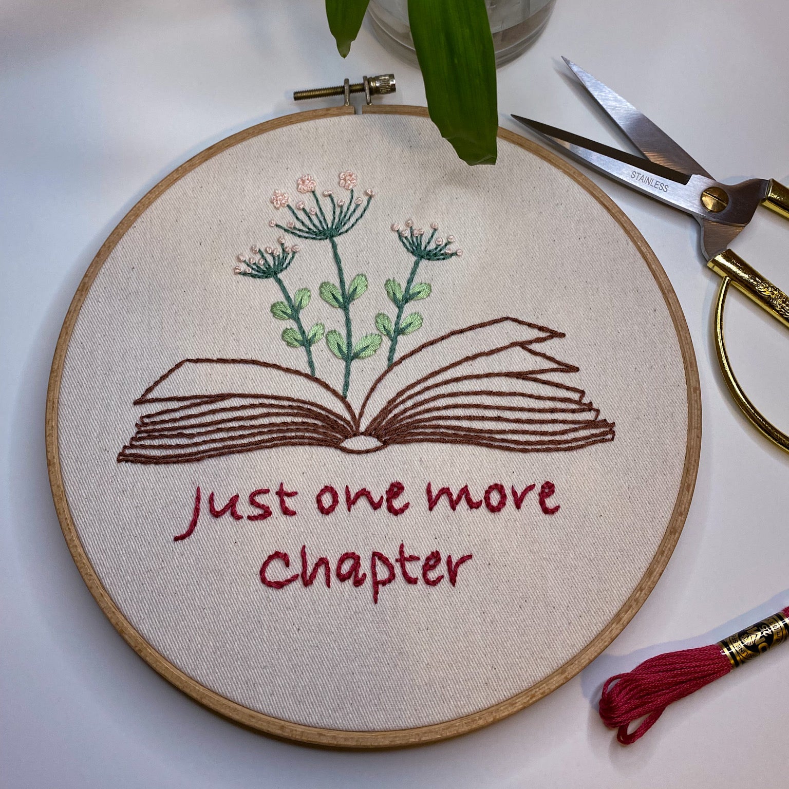 Embroidery for beginners PDF pattern: just one more chapter