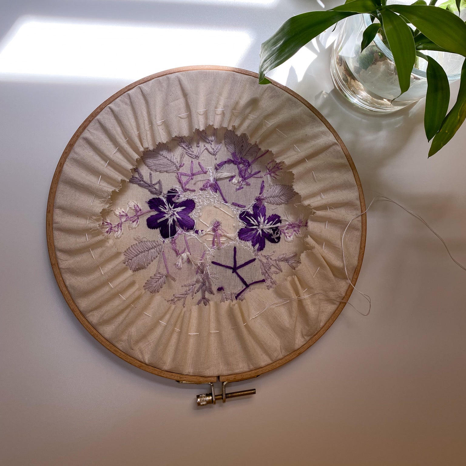 Embroidery for beginners PDF pattern: purple bouquet