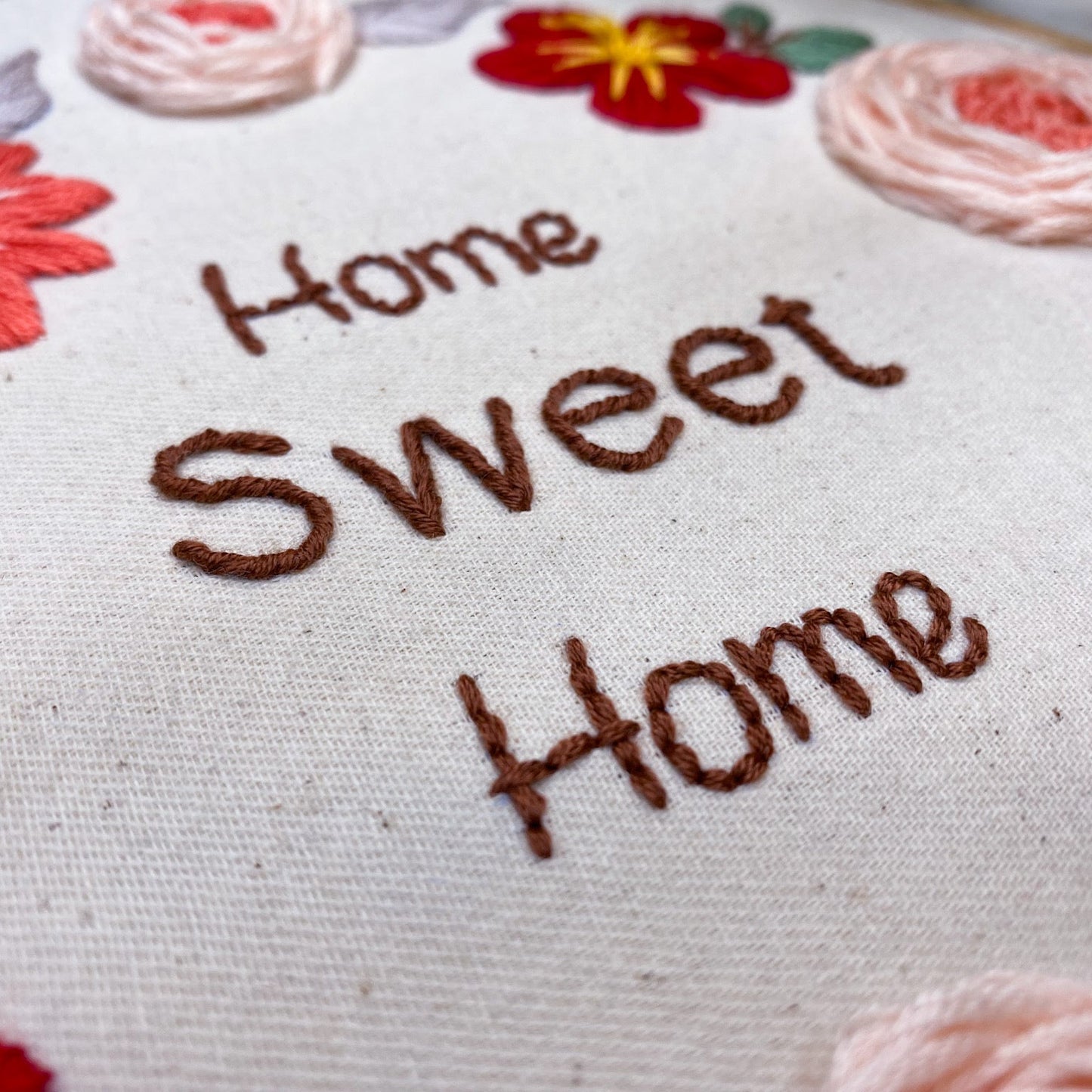 Embroidery for beginners PDF pattern: home sweet home