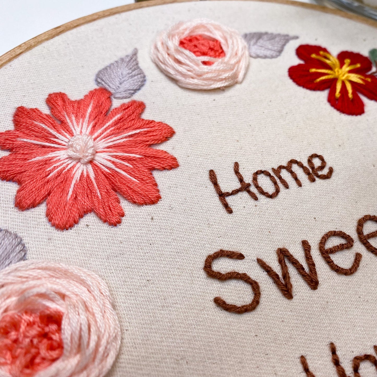 Embroidery for beginners PDF pattern: home sweet home